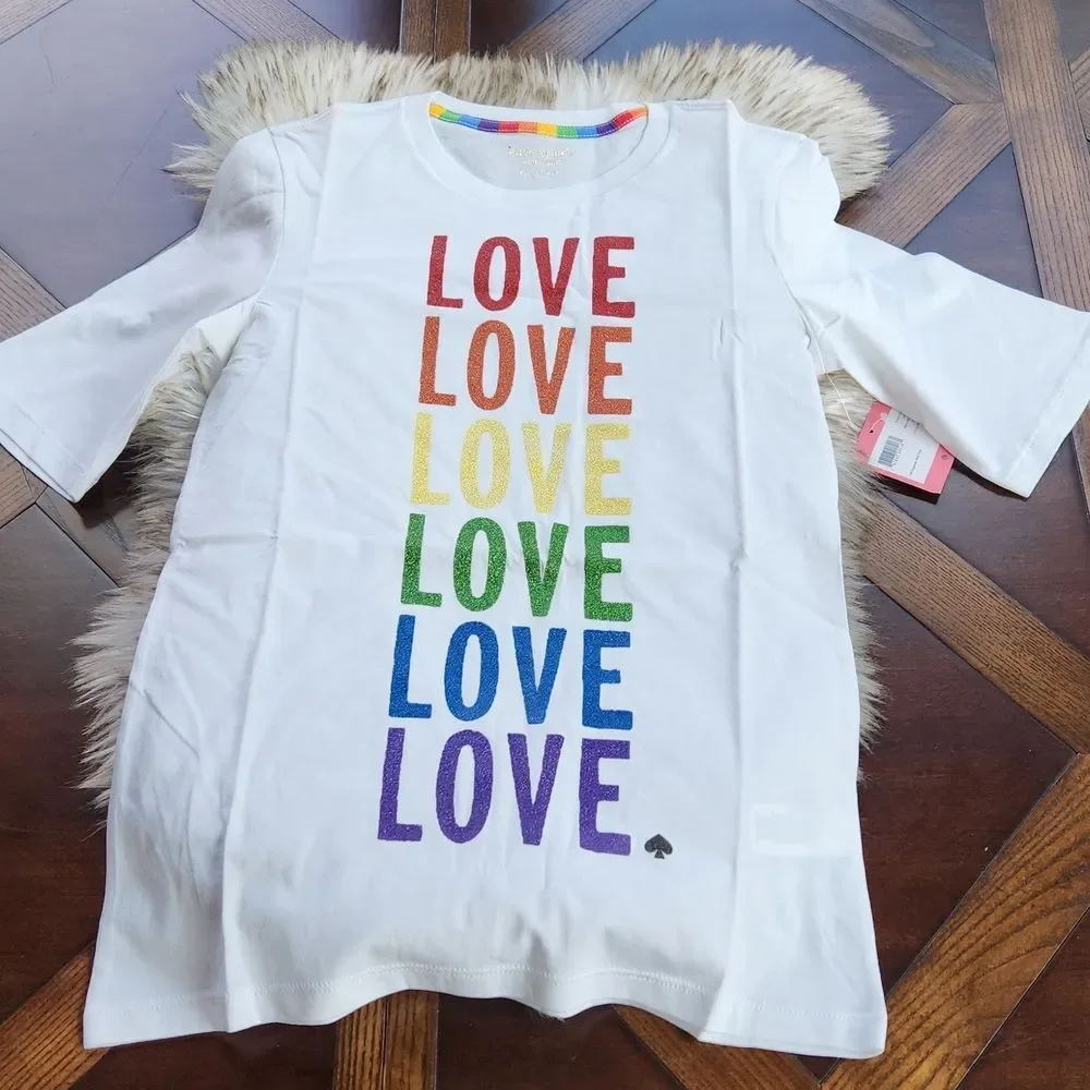 Kate Spade -326 Rainbow Love Pride & Joy‎ t-shirt XS